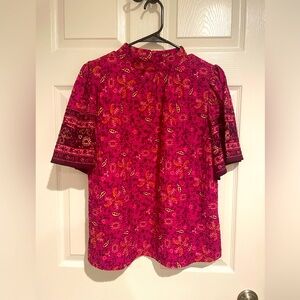 Loft top, size medium, high neck, paisley print
